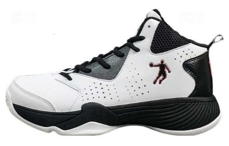 QIAODAN Comfortable Cushioning, Wear Resistant High top Basketball Shoes Men's White