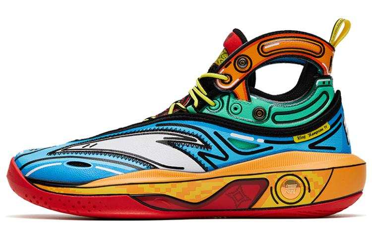 Anta KT8 KT 8, Anime Comfortable Cushioning Slip Resistant High top Performance Basketball Shoes Men's Blue Orange