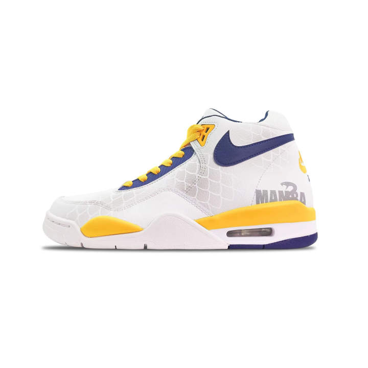 Nike Nike Flight Legacy Mid top Vintage Basketball Shoes Men's White Blue Yellow