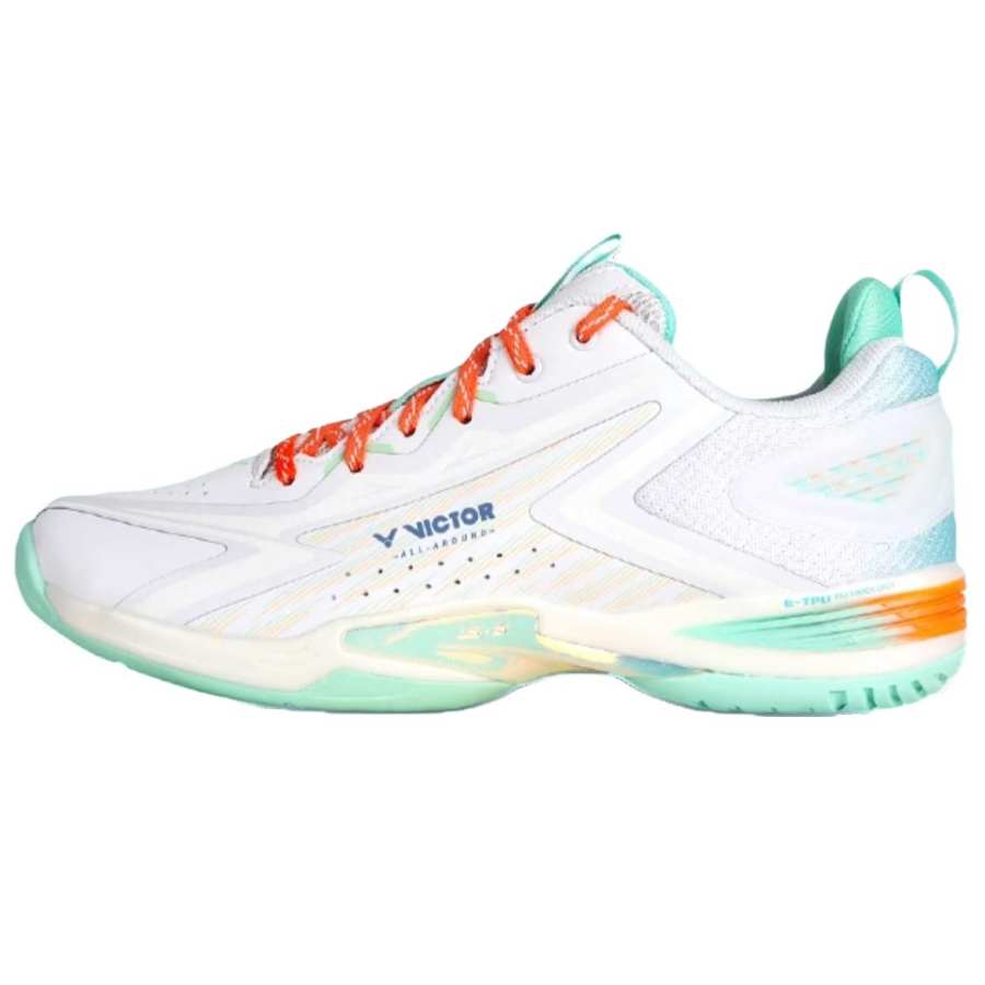 VICTOR A970NitroLite PU, Mesh Slip Resistant Abrasion Resistant Low top Badminton Shoes Unisex White Green