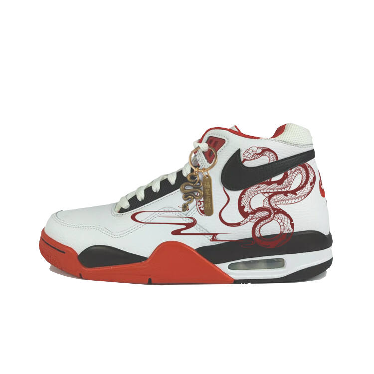 Nike Nike Flight Legacy Synthetic Leather Cushioning Mid top Vintage Basketball Shoes Unisex Red White