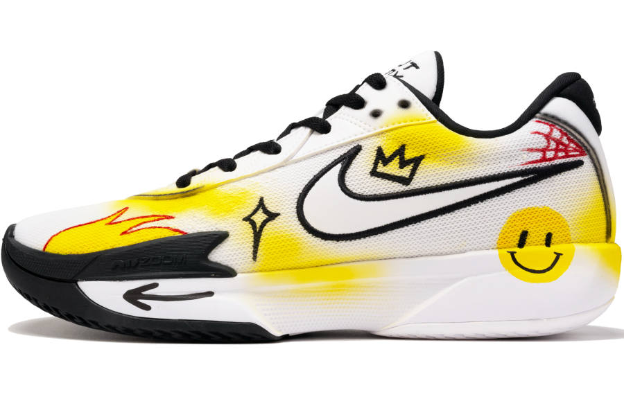 Nike Nike Air Zoom G.T. Cut Academy Cushioning Abrasion Resistant Breathable Low top Basketball Shoes Men's Yellow White
