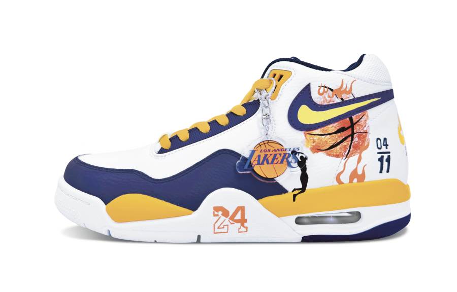 Nike Nike Flight Legacy Abrasion Resistant Mid top Vintage Basketball Shoes Men's Purple Yellow