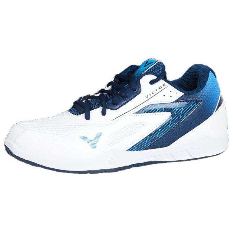 VICTOR Comfortable Slip Resistant Low top Badminton Shoes Unisex White Blue