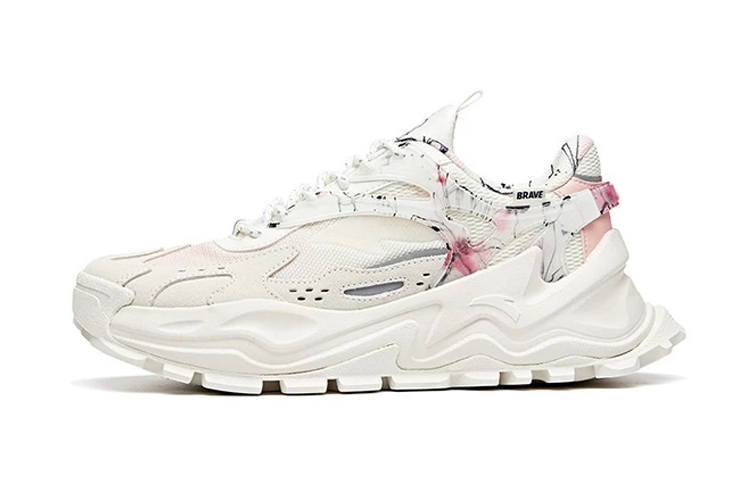 Anta x Disney Cushioning Slip Resistant Abrasion Resistant Low top Chunky Sneakers Women's White Pink