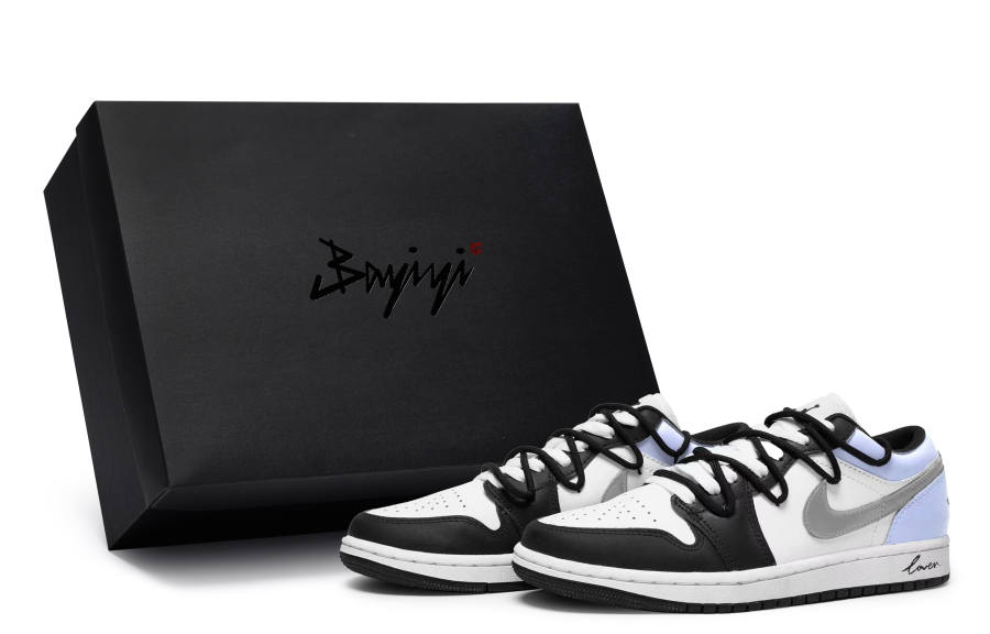 Jordan Jordan Air Jordan 1 LOW 811 Manufacturing, Youth Era Blue, Special Shoe Box Slip Resistant Abrasion Resistant