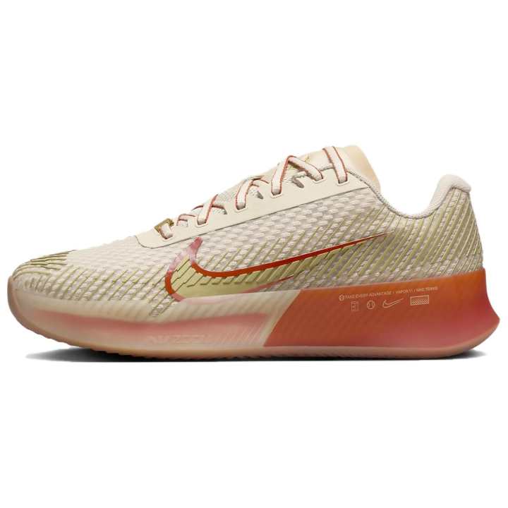Nike Nike Court Air Zoom Vapor 11 Clay Premium Sanddrift Rust Factor Gum Medium Brown Metallic Gold Women's
