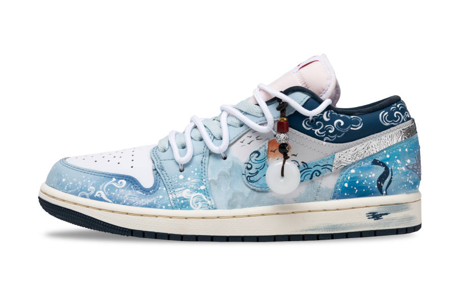 Jordan Jordan Air Jordan 1 Cushioning, Wear Resistant Low top Basketball Shoes Men's Sky Blue