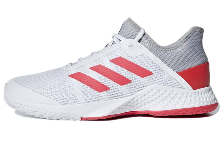 Adidas Adidas Adizero Club Trendy Slip Resistant Low top Tennis Shoes Men's White Gray Red