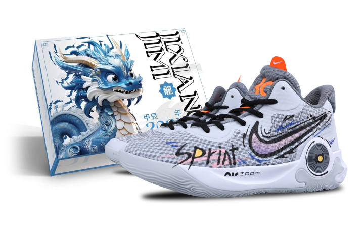 Nike Nike KD Trey 5 IX Cushioning Abrasion Resistant Breathable Mid top Basketball Shoes Unisex Gray