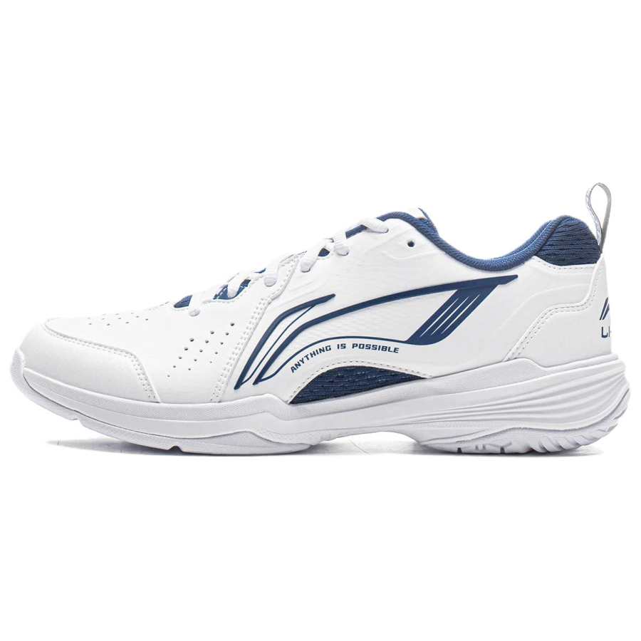 Li-Ning Li Ning Flying Eagle Breathable And Lightweight Low top Badminton Shoes Unisex Standard White Navy Blue