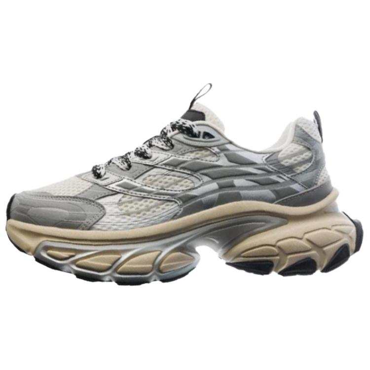 Anta Fuyao Fashion Trend Cushioning Slip Resistant Low top Chunky Sneakers Men's White Silver Gray