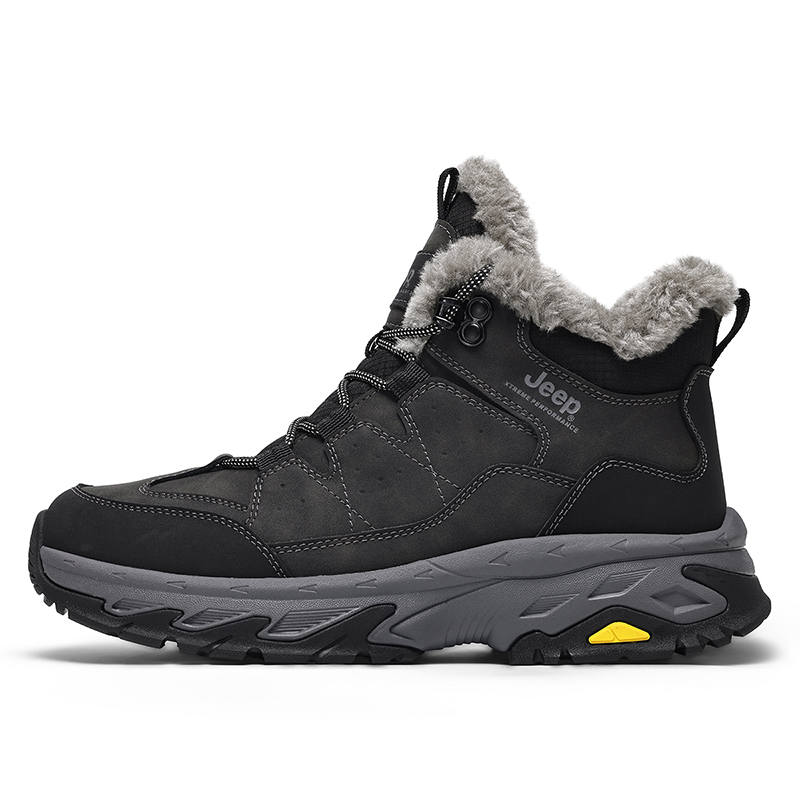 Jeep Jeep Cow Split Leather Short Mid Calf Snow Boots Men's