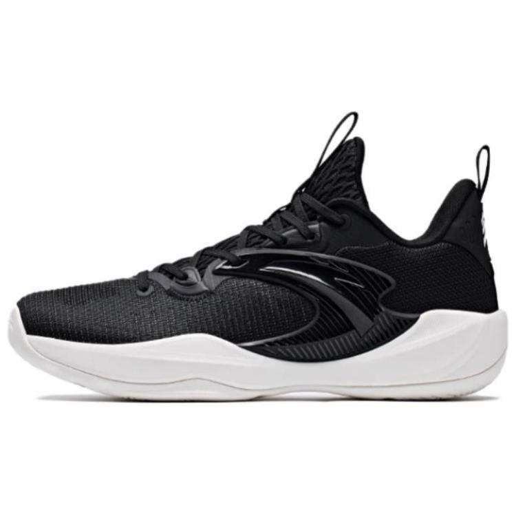 Anta Light Cavalry 9 Cushioning Slip Resistant Abrasion Resistant Low top Basketball Shoes Men's Black White