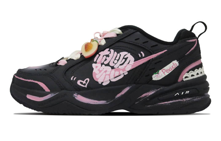 Nike Nike Air Monarch 4 Peach Soda Abrasion Resistant Abrasion Resistant Low top Chunky Sneakers Unisex Black Pink