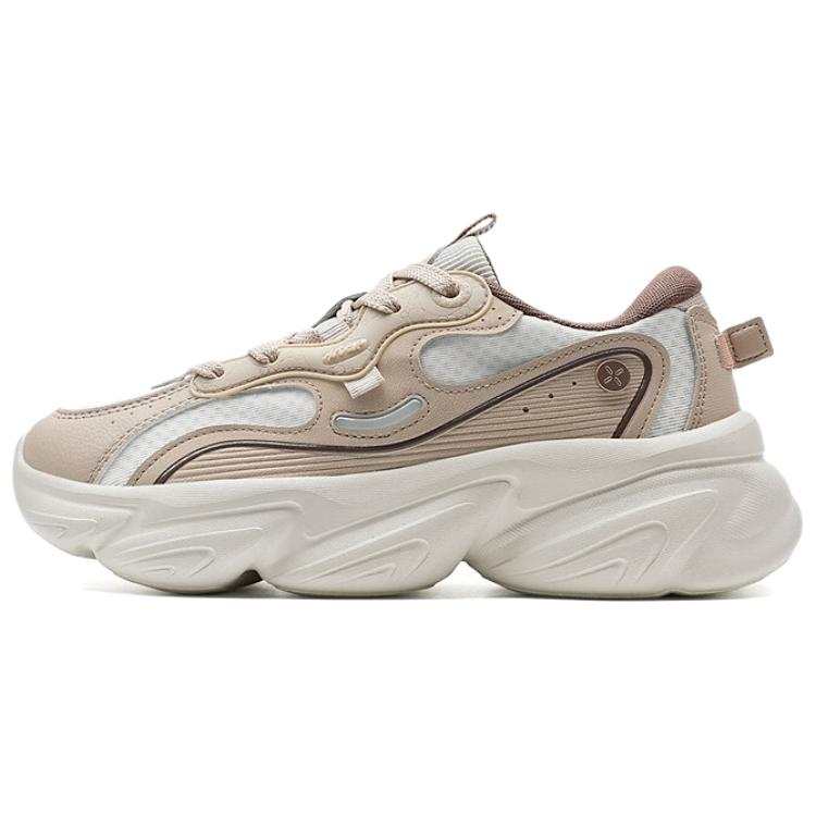 XTEP Breathable And Slip Resistant Breathable And Slip Resistant Low top Chunky Sneakers Women's Brown White