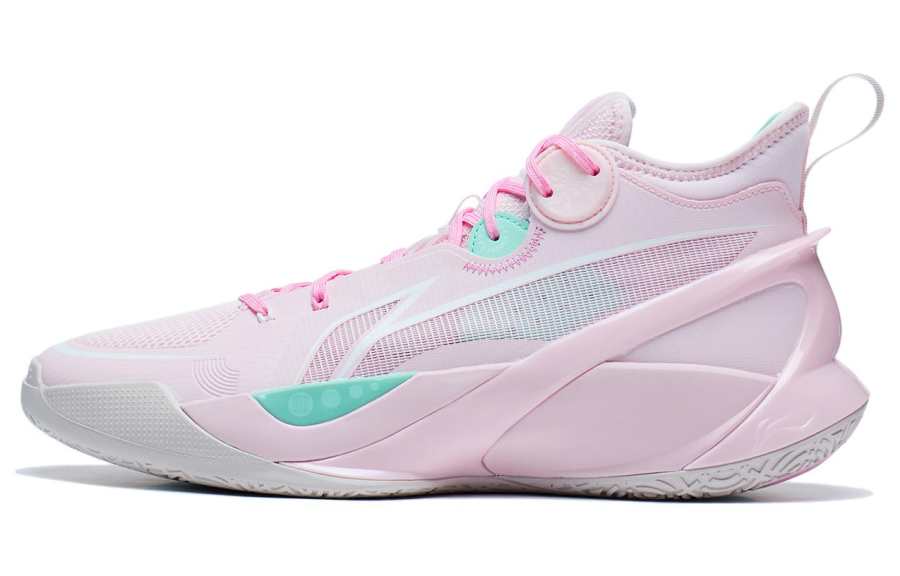 Li-Ning Li Ning SONIC 10 Textile, Artificial Leather Cushioning Slip Resistant Mid top Basketball Shoes Unisex Primrose Pink