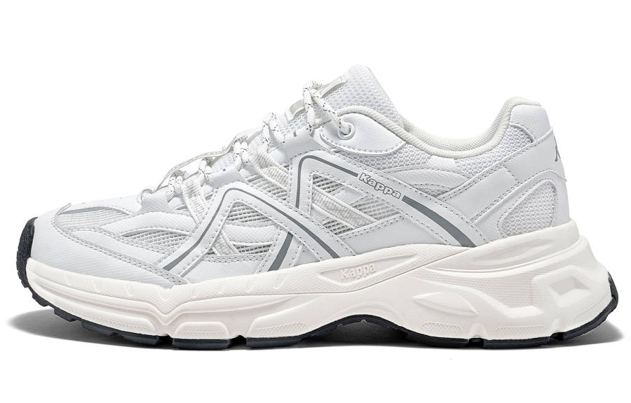 Kappa Venice Back to Back Slip Resistant Abrasion Resistant Low top Chunky Sneakers Unisex White Gray