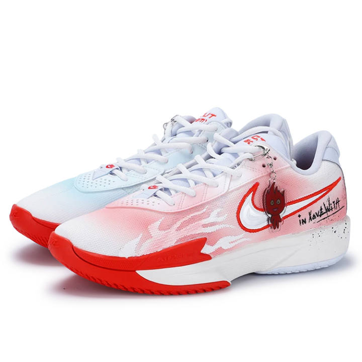 Nike Nike Air Zoom G.T. Cut Academy Slip Resistant Abrasion Resistant Low top Basketball Shoes Men's White