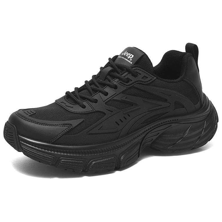 Jeep Comfortable Slip Resistant Abrasion Resistant Low top Mountaineering Shoes Men's Black