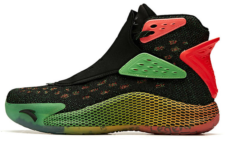 Anta KT5 Thompson 5 'Reggae' Slip Resistant Abrasion Resistant High top Basketball Shoes Men's Black Green