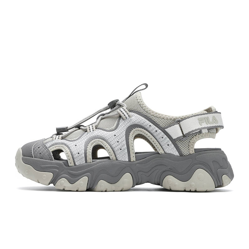 FILA FLUID 5 SANDAL Cat Paw, River Trekking Girlish Beach Sandals Women's Brown Silver