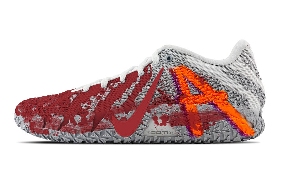 Nike Nike Ja Morant 3 Crime Scene Abrasion Resistant Low top Basketball Shoes Unisex Gray Red