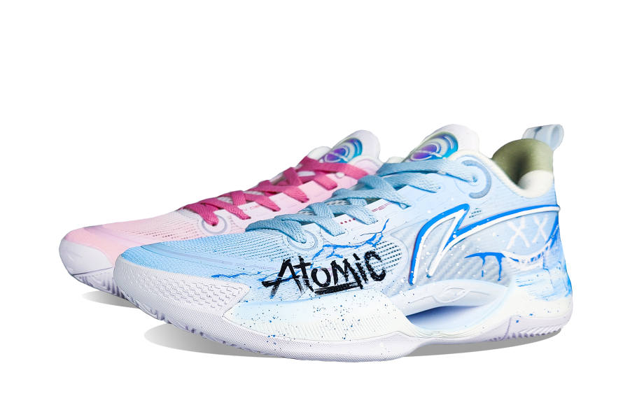 Li-Ning Li Ning Super Light V2 Cushioning Slip Resistant Low top Basketball Shoes Men's Blue Pink Mismatched