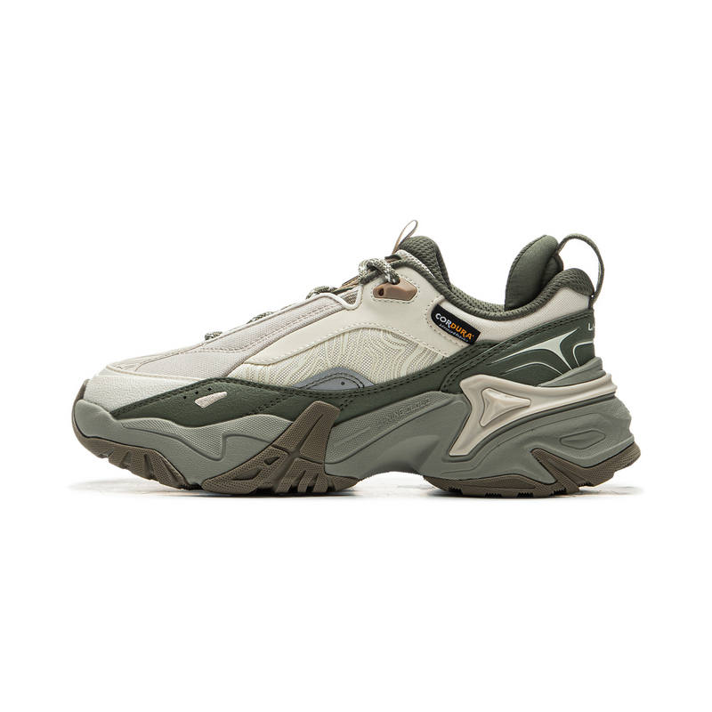 Li-Ning Li Ning CF Tracing, Qianhang Ce3 Cushioning Slip Resistant Abrasion Resistant Low top Hiking Shoes Women's Beige Green