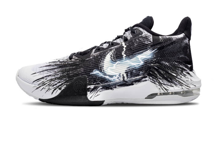 Nike Nike Air Max Impact Cushioning Slip Resistant Abrasion Resistant Coverage Low top Basketball Shoes Unisex Black White