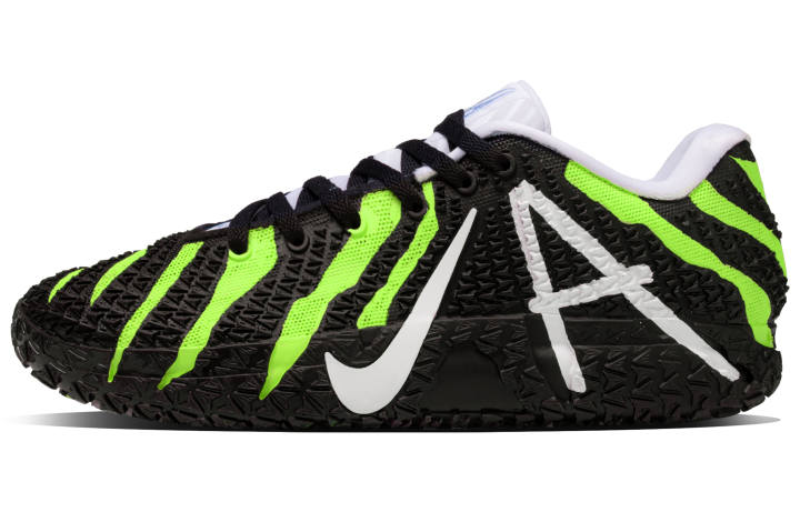 Nike Nike Ja Morant 3 Black Green Claw Mark Synthetic Leather Abrasion Resistant Low top Basketball Shoes Unisex Black Green