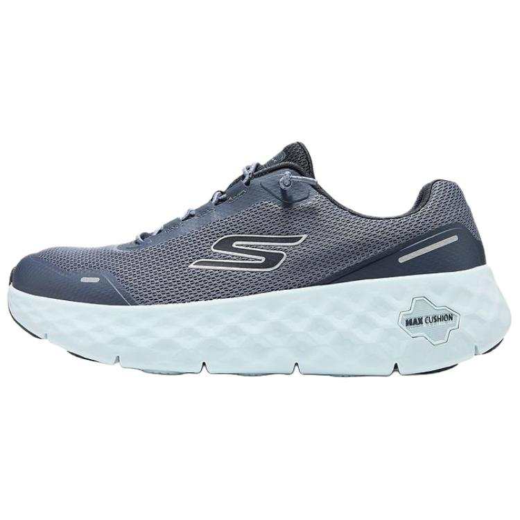 Skechers MAX CUSHION Breathable Lightweight Rebound Low top Running Shoes Men's Blue
