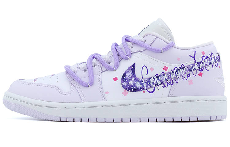 Jordan Jordan Air Jordan 1 Low top Skateboard Shoes Women's White Purple