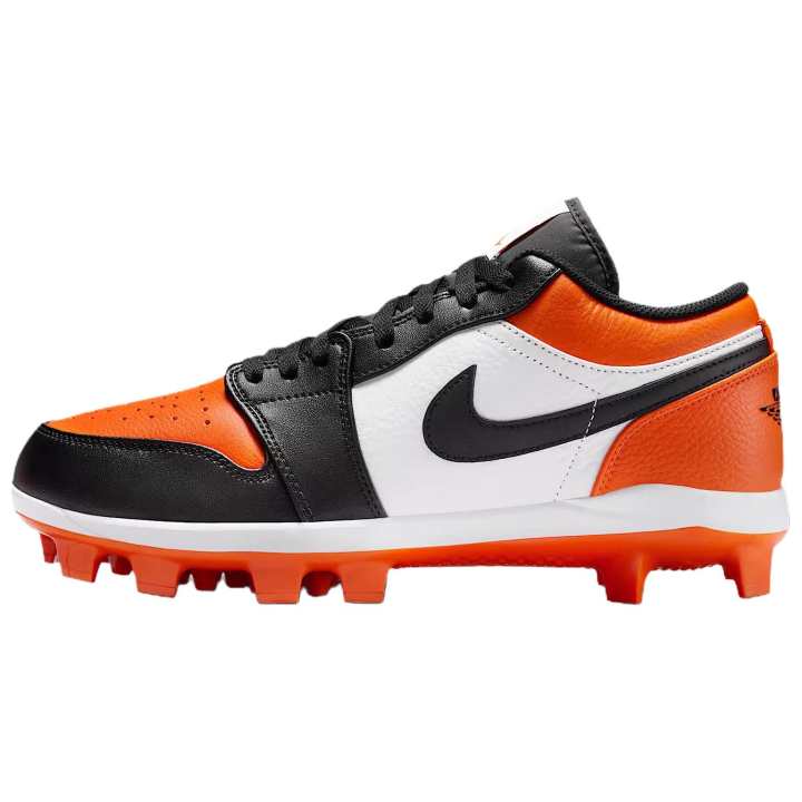 Jordan Jordan Air Jordan 1 Low Top Upper Height Baseball Shoes Men's Orange White Black