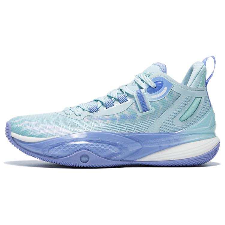 QIAODAN Poisonous Fangs Lite Slip Resistant Low top Basketball Shoes Men's Powder Blue Aster