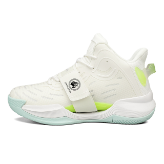 SHOUZHAO Mesh, Synthetic Leather Slip Resistant Mid top Basketball Shoes Unisex Ivory White