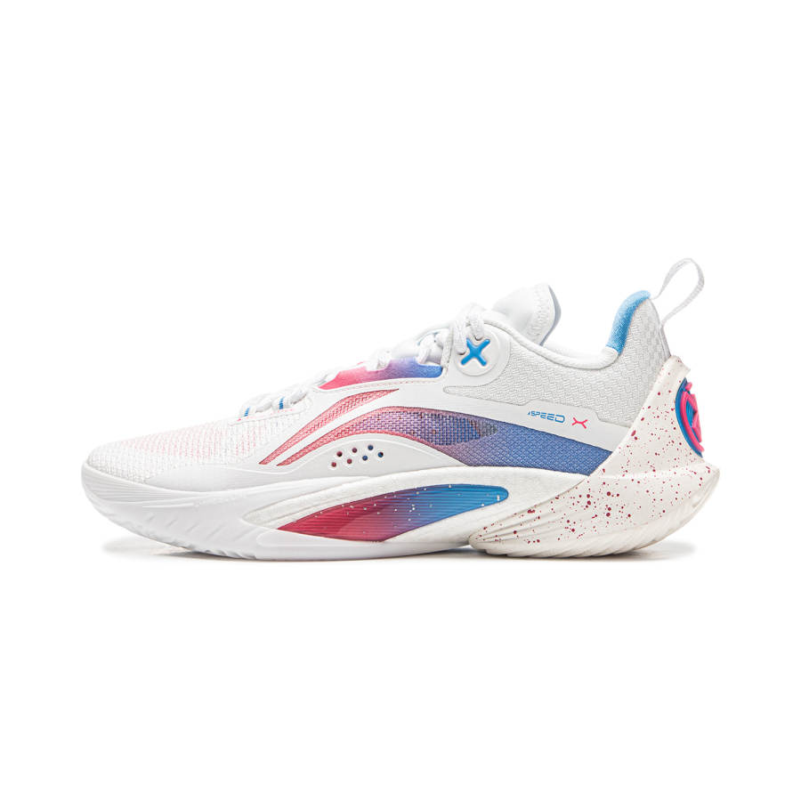 Li-Ning Li Ning Speed 10 Low top Basketball Shoes Men's White Pink Blue
