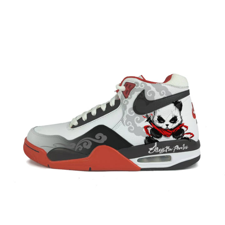 Nike Nike Flight Legacy Slip Resistant Abrasion Resistant Mid top Vintage Basketball Shoes Unisex Red White