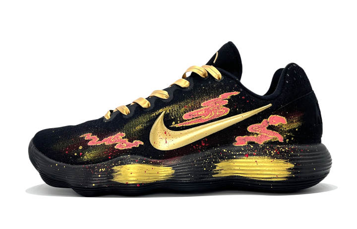 Nike Nike Hyperdunk 2017 Abrasion Resistant Low top Basketball Shoes Unisex Black Gold