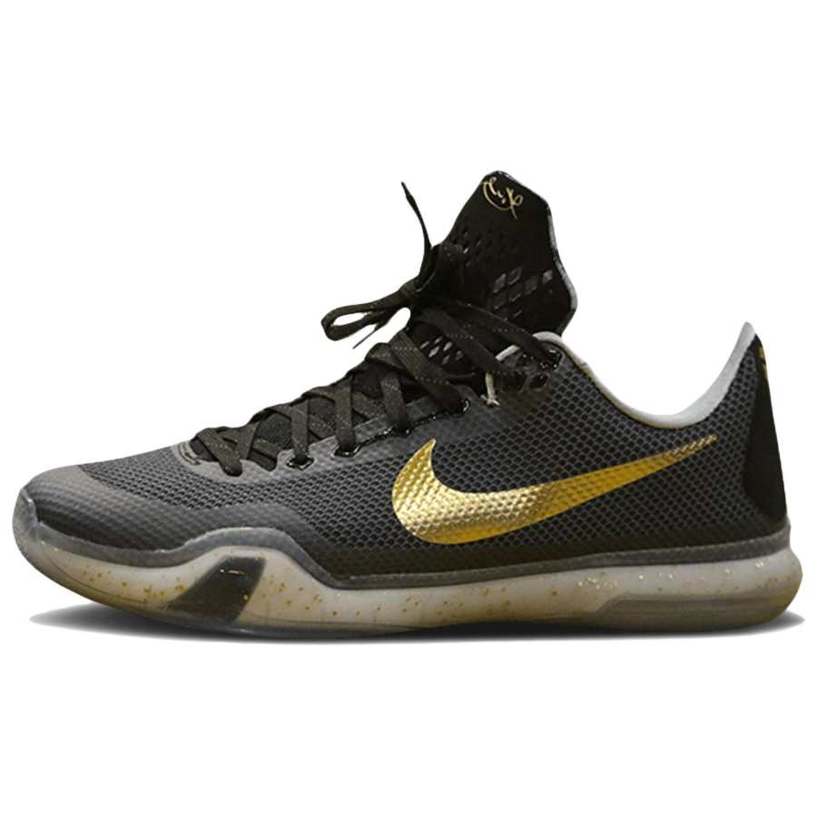 Nike Nike Kobe 10 Abrasion Resistant Low top Basketball Shoes Unisex Black Gold