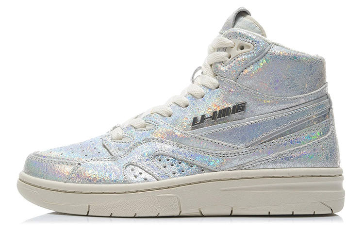 Li-Ning Li Ning 937 Deluxe Hi High top Vintage Basketball Shoes Women's Silver