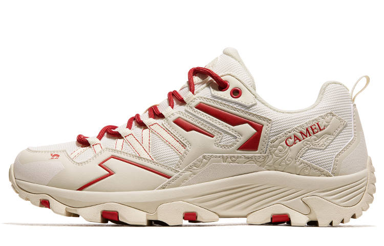 CAMEL Low top Hiking Shoes Women's Beige White Red