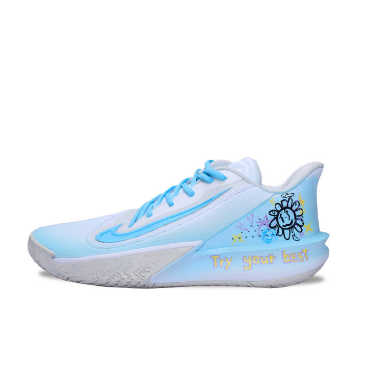 Nike Nike Precision 7 Wear resistant And Lightweight Low top Basketball Shoes Men's Sky Blue