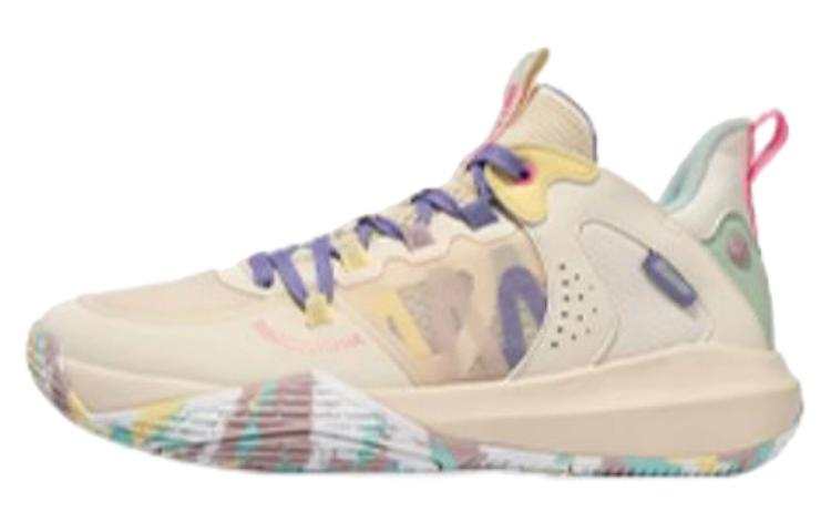 QIAODAN Cushioning Slip Resistant Cushioning Slip Resistant Low top Basketball Shoes Men's Yellow