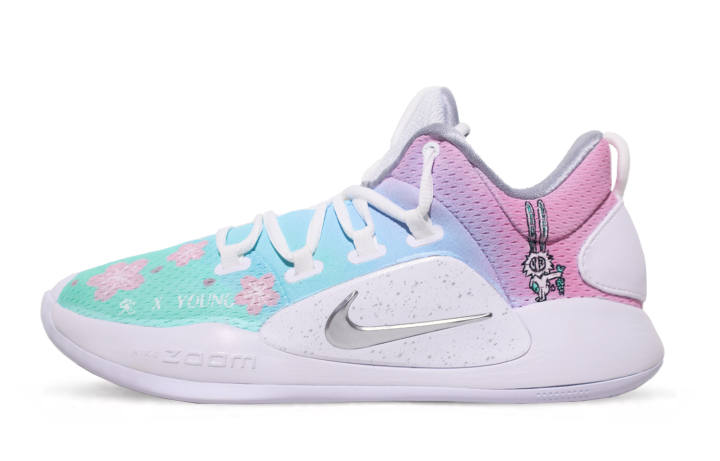 Nike Nike Hyperdunk X Low 10 Cushioning Slip Resistant Abrasion Resistant Low top Basketball Shoes Men's Pink Blue
