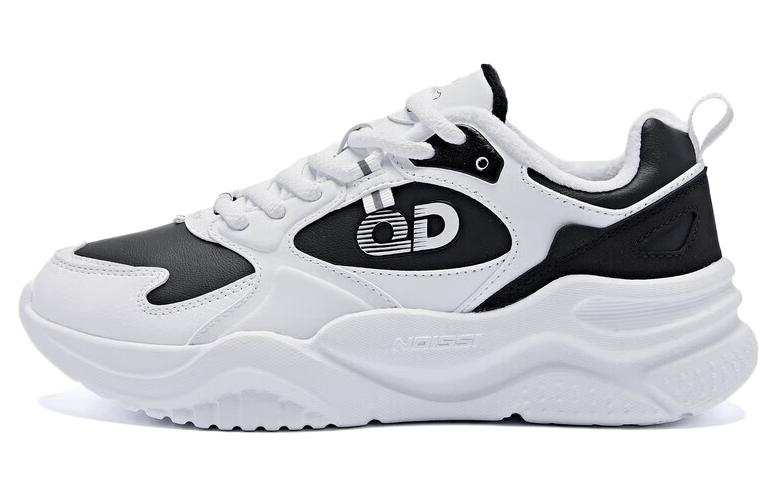 QIAODAN Comfortable Fleece Lined Abrasion Resistant Low top Chunky Sneakers Women's White Black