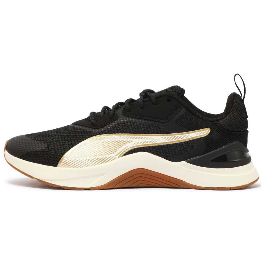 PUMA Infusion Cushioning Support Cushioning Support Low top Training Shoes Women's Black White Gold
