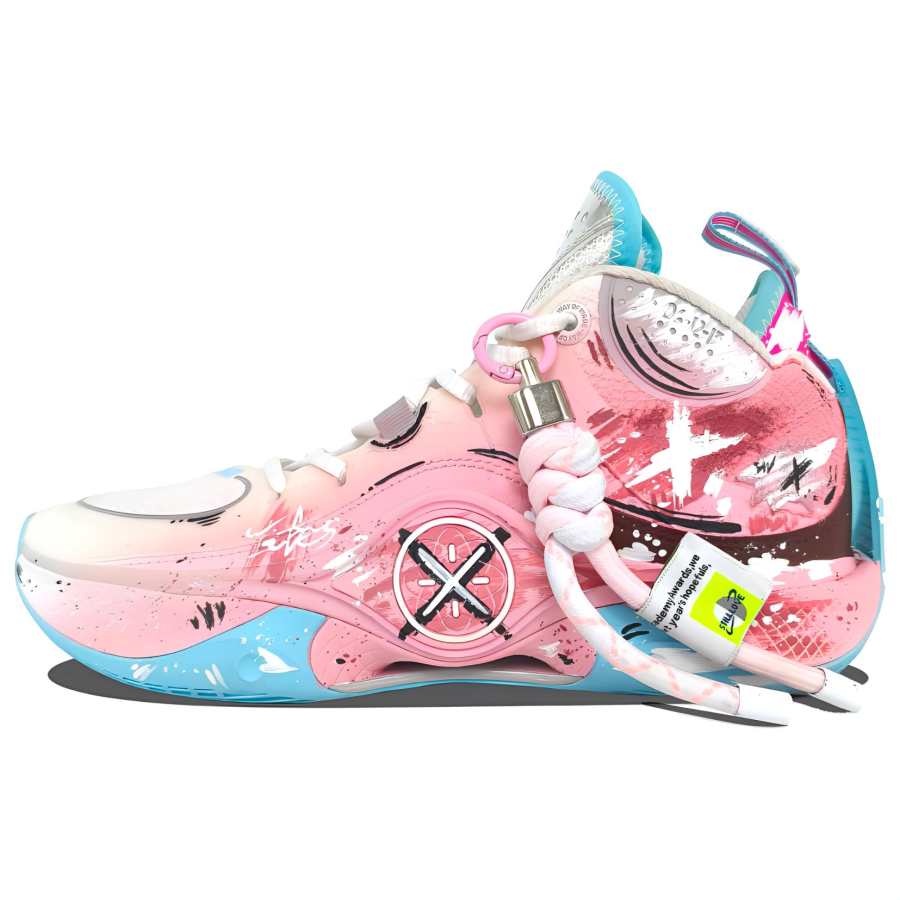 Li-Ning Li Ning Cushioning Breathable Rebound Cushioning Breathable Rebound Mid top Basketball Shoes Men's Pink