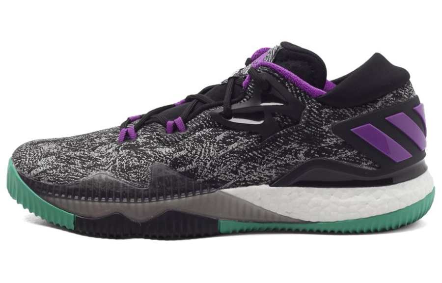 Adidas Adidas Crazylight Boost Cushioning, Wear Resistant Low top Basketball Shoes Men's Black Purple