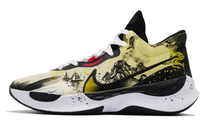 Nike Nike Renew Elevate 3 Cushioning Slip Resistant Abrasion Resistant Low top Basketball Shoes Unisex Black Yellow